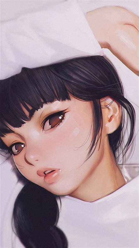 Ilya Kuvshinov Anime Girl Shy Cute Illustration Art Android Anime Girl