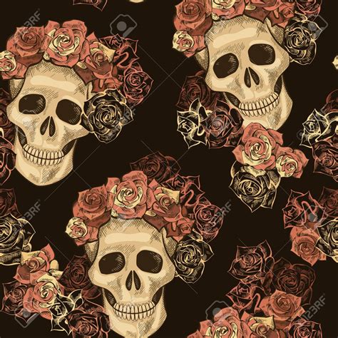 Skull And Roses Wallpapers Wallpaper Cave