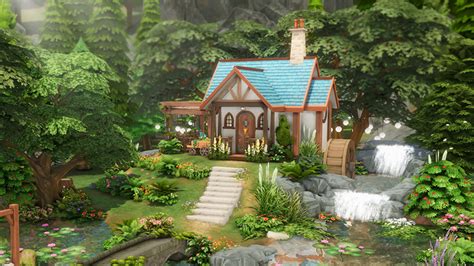 Tray Files Of The Tiny Waterfall Cottage No Cc Ko Fi ️ Where