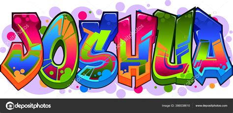 Joshua Graffiti Nombre Diseño Texto Vector Gráfico Vectorial © Mindgem