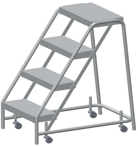 4 Step Rolling Ladder Serrated Step Tread 38 In Overall Height 350