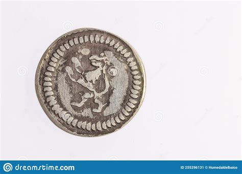 Small Medieval Silver Coin Lion And Castle Stock Image Image Of