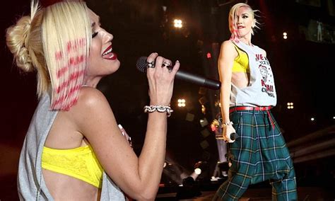 Gwen Stefani Flashes Toned Abs In Gaping Vest Top On Stage At Kroqs