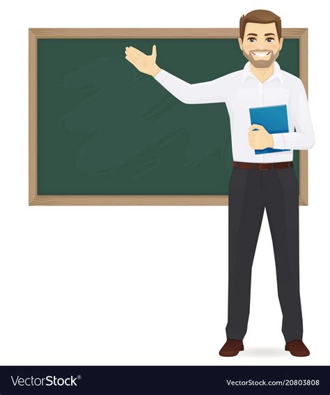 Teacher At Blackboard Royalty Free Vector Image