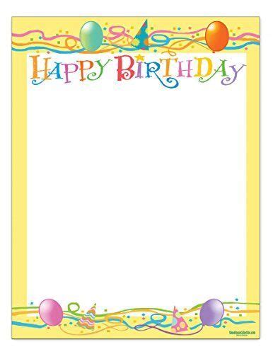 Birthday Stationery 85 X 11 60 Sheets Happy Birthday Printer Paper