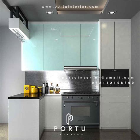 kitchen set minimalis modern  ruangan terbatas portu interior