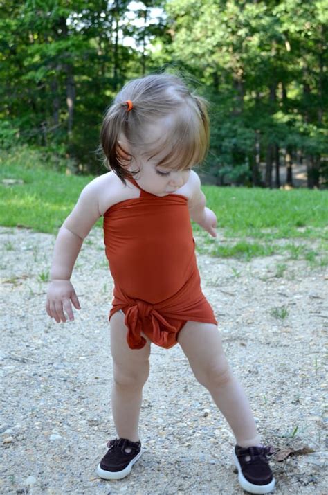 Baby Bathing Suit Rust Orange Wrap Around Swimsuit By Hisopal