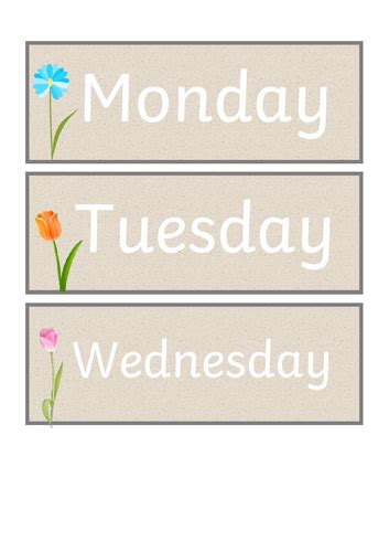 Neutral Days Of The Week Display Teaching Resources