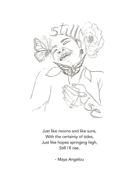 Still I Rise Maya Angelou Coloring Page Paintbox Art Studio