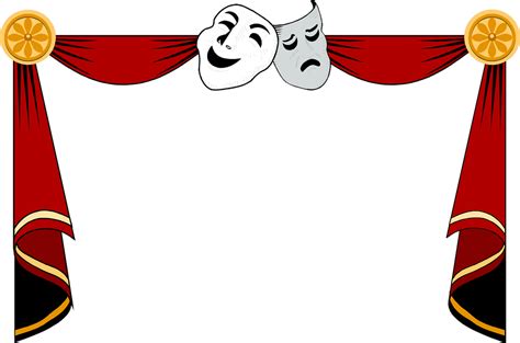 Curtains Free Stock Photo Illustration Of A Drama Masks And