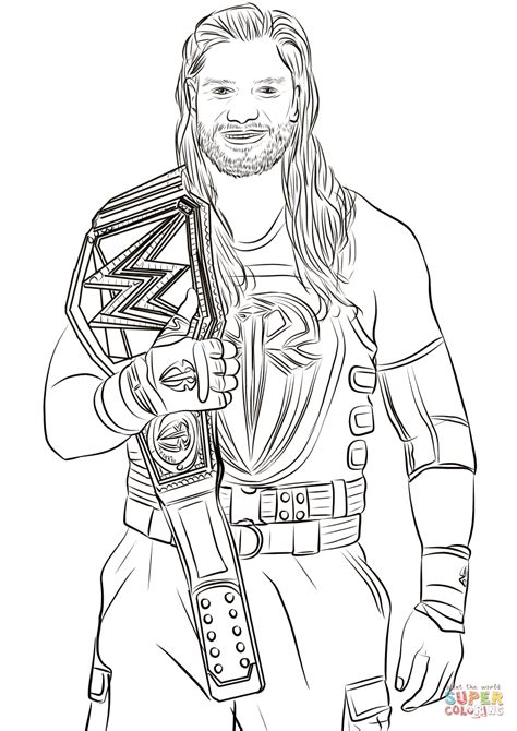 Roman Reigns Coloring Page Free Printable Coloring Pages