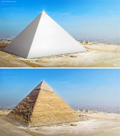 what the great pyramid of giza would ve looked like when first built it was gleaming