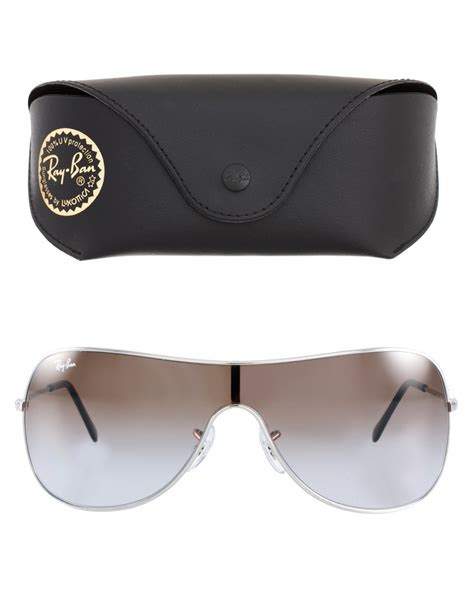 Ray Ban Silver Visor Sunglasses In Gray Silver Lyst