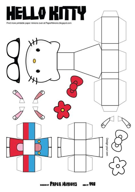 Papercraft Hello Kitty Para Armar 33 Ideas De Papercraft 3d