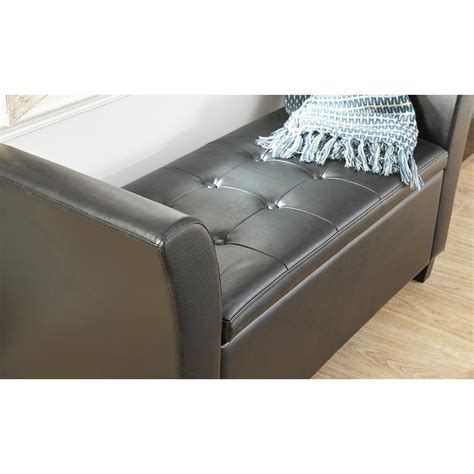 Storage chest trunk ottoman box bench toy seat blanket wooden footstool black uk. VERONA LEATHER WINDOW SEAT OTTOMAN STORAGE BOX LARGE ...