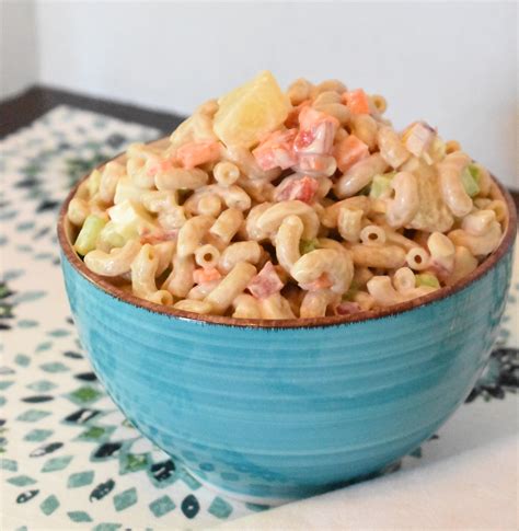 Ingredients · 1/2 lb dry elbow macaroni · 1/4 cup onion, minced · 2 tb shredded carrots · 1 cup real, whole mayo · 1/4 cup green onion, thinly sliced · 1/2 tsp white . Tropical Macaroni Salad | Recipe | Macaroni salad, Side ...