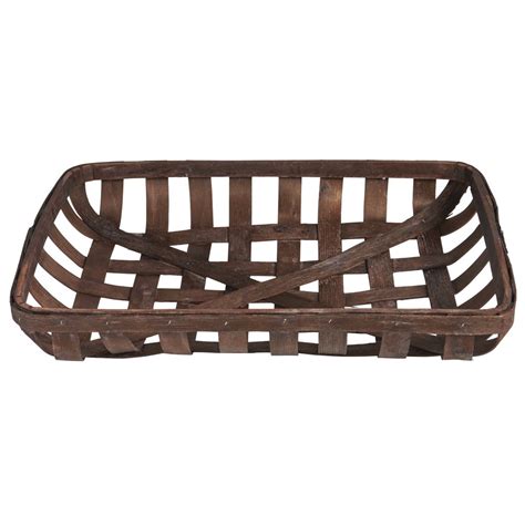 Expressly Hubert Rectangular Slatted Chip Wood Basket 16 12l X 12