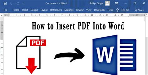How To Insert Pdf File Into Word Document In 2021 Microsoft Word