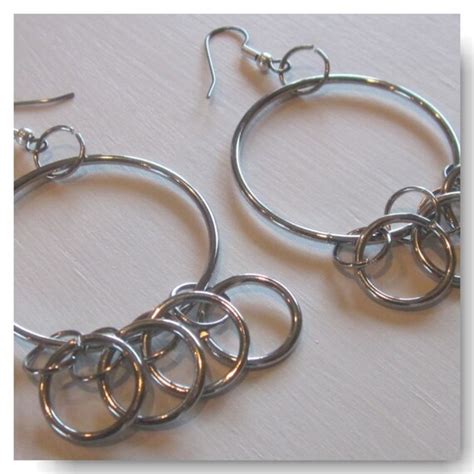 Hula Hoop Earrings Silver Stainless Steel By Gemsofjoydesigns