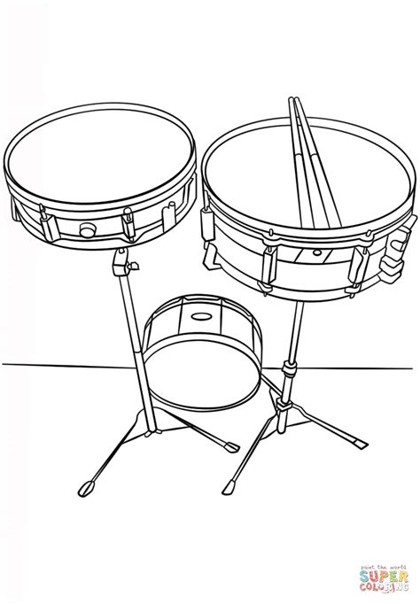 Snare Drums Coloring Page Free Printable Coloring Pages