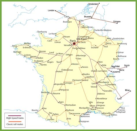 Railway Map Of France