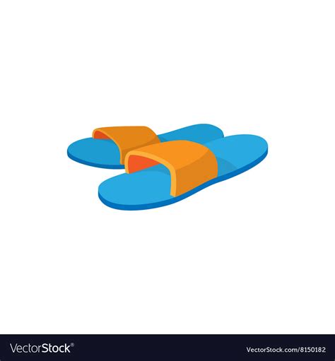 Pair Slippers Icon Cartoon Style Royalty Free Vector Image