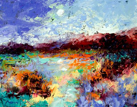 Original Oil Painting Large Abstract Marsh Landscape Painting 16 X 20