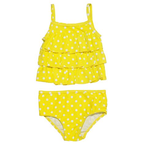 For Claire Bear Kids Winter Fashion Baby Girl Swimsuit Yellow Polka