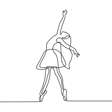 Ballet Ballerina Dance Vector Design Images Continuous Line Drawing Of