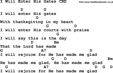 Traditional gospel songs with chords traditional gospel songs with chords christian lyrics from www.traditionalmusic.co.uk submitted by dorothy jackson written by john w. Christian Chlidrens Song I Will Enter His Gates CRD Lyrics ...