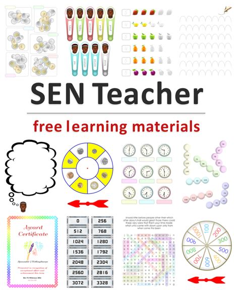 A Poster With The Words Sen Teacher Free Learning Materials And