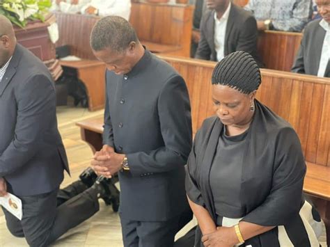 Ex Zambia President Edgar Lungu Attending Agness Chalabesas Funeral