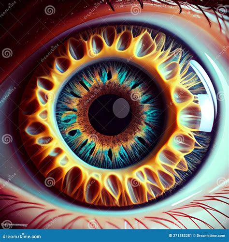 Detailed Human Eye Look From The Microscope Stock Illustration