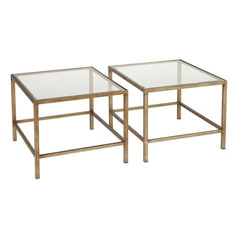 Simplife Cocktail Glass Nesting Coffee Table Antique Gold Simplife