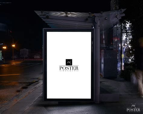 bus shelter psd poster mockup designhooks