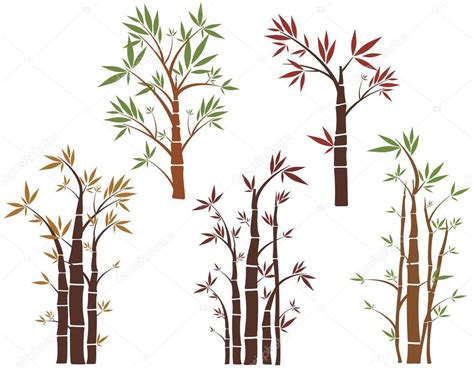 Dessins Darbre Bambou Vectoriels — Image Vectorielle Clipart Design