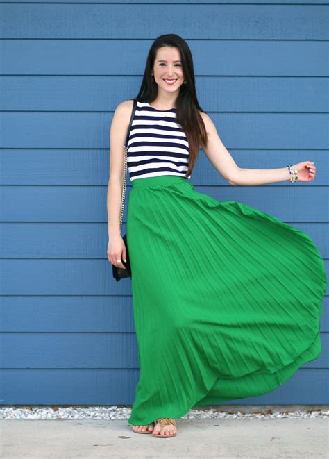 How To Style A Pleated Green Maxi Skirt For Spring Diary Of A Debutante