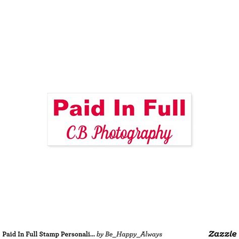 Paid In Full Stamp Personalized With Company Name