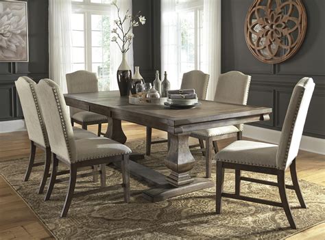 Monarch dining table 6 chairs at gardner white. Millennium Johnelle D776+55T+55B+6X01 7 PC Dining Room EXT ...