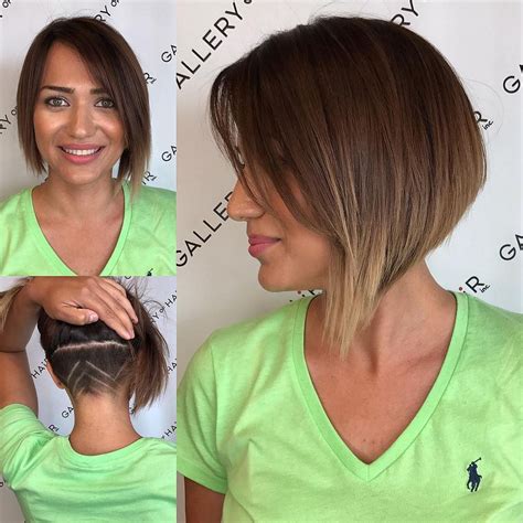 All Sizes Asymmetric Inverted Bob With Side Swept Bangs And Undercut