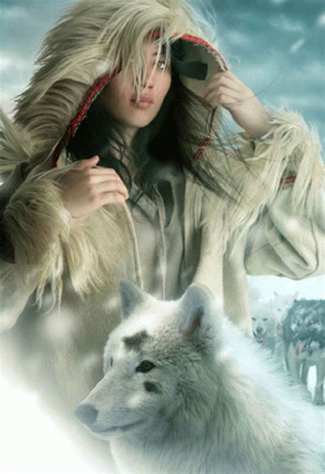 White Wolf And Fae Wolves And Women Native American Art American