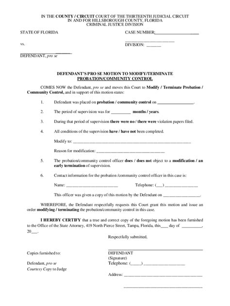 Motion For Early Termination Of Probation Texas Form Fill Out And Sign