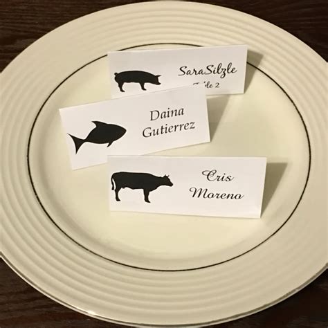 25 Large Meal Choice Selection Place Cards By Tidbitdesigns