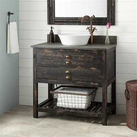 36 Benoist Reclaimed Wood Vessel Sink Vanity Antique Pine Bathroom