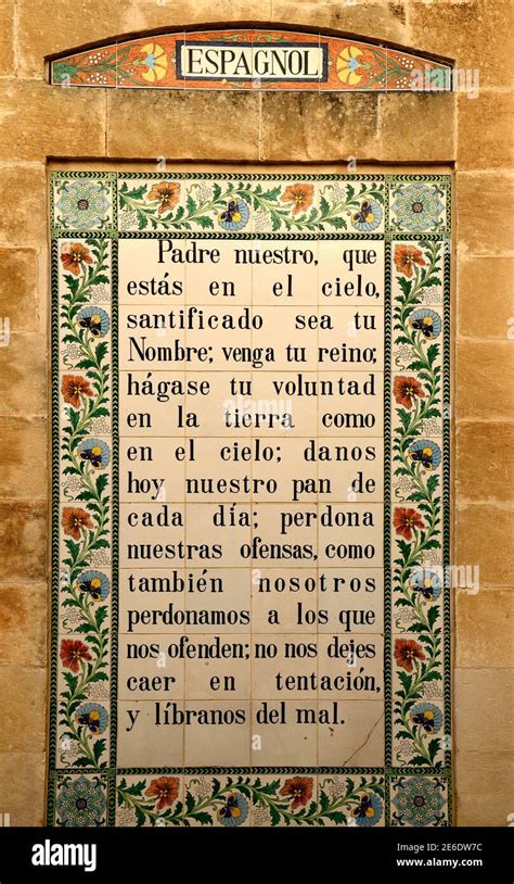 Our Father Christian Prayer In Spanish Padre Nuestro Escrita Sobre Una