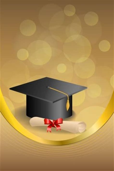 Graduation Cap With Diploma And Golden Abstract Background 04 Free Download