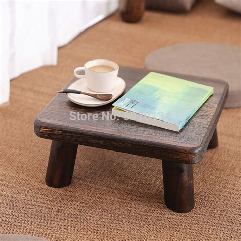 Square Wooden Tea Table Antique Paulownia Wood Traditional Furniture