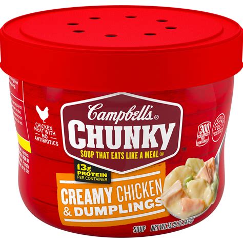 Campbells Chunky Microwavable Soup Creamy Chicken And Dumplings Soup