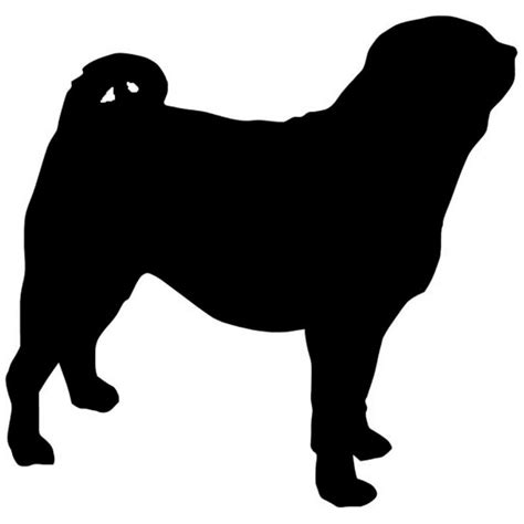 Pug Dog Silhouette At Getdrawings Free Download