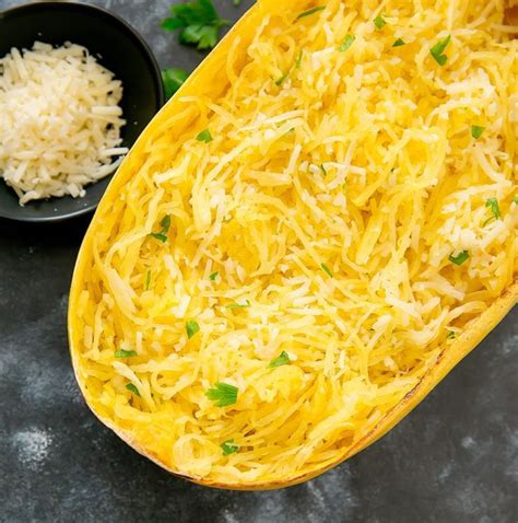 Garlic Parmesan Spaghetti Squash Low Carb Recipe Kirbies Cravings